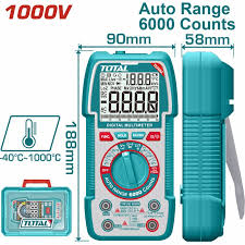 TOTAL TOOLS TMT5310004 MULTIMETRO TRUR RMS 6000 AC/DC RANGO AUTOMATICO 600MV/6V/60V/600V/1000V