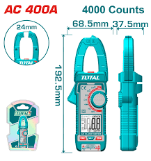 TOTAL TOOLS TMT762001 MULTIMETRO DIGITAL DE PINZA 400MV/4V/40V/600V 4A/40A/400A AC/DC