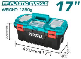 TOTAL TOOLS TPBX0171 CAJA PLASTICA PARA HERRAMIENTAS 436X220X205MM CARGA MAXIMA 15KG CELESTE/NEGRO