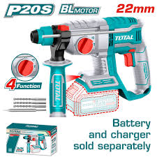 TOTAL TOOLS TRHLI20208 ROTOMARTILLO SDS-PLUS BAT 20V 2J 5400BPM C/3 BROCAS (SIN CARGADOR NI BAT)
