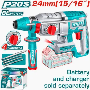 TOTAL TOOLS TRHLI22208 ROTOMARTILLO SDS-PLUS 7/8″ (22MM) BAT 20V 2J 5400BGP (SIN CARGADOR NI BAT)