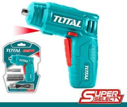 TOTAL TOOLS TSDLI0402 ATORNILLADOR 1/4″ BATERIA 4V 4NM C/ 10 PUNTAS INTERCAMBIABLES CR-V 25MM Y (VER CODIGO 656327)