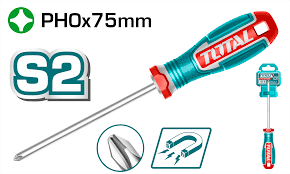 TOTAL TOOLS TSDPH0075 DESTORNILLADOR PHILLIPS S2 PH0X75MM CON PUNTA MAGNETICA