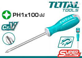 TOTAL TOOLS TSDRSPH1100 DESTORNILLADOR PHILLIPS PH1 100MM CON PUNTA MAGNETICA CR-V (VER CODIGO 656110)
