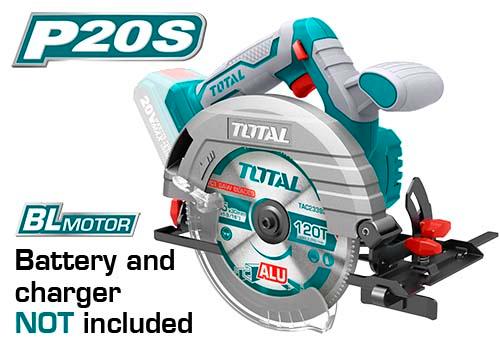 TOTAL TOOLS TSLI1651 SIERRA CIRCULAR 165MM BATERIA 20V BL 4600RPM (SIN CARGADOR NI BAT) (VER CODIGO 656347)