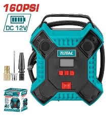 TOTAL TOOLS TTAC1601 COMPRESOR DE AIRE PORTATIL 12V 160PSI 35L/MIN CON MANGUERA 3M Y ACCESORIOS