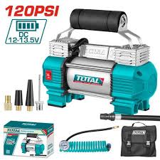 TOTAL TOOLS TTAC2506 COMPRESOR DE AIRE AUTOMATICO 12V 120PSI 45L/MIN CON MANGUERA 3M Y ADAPTADOR
