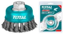 TOTAL TOOLS UTAC32031 CEPILLO DE ALAMBRE TRENZADO COPA DIAMETRO 3″ ROSCA 5/8″-11UNC 12500RPM