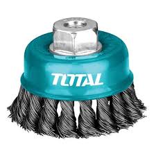 TOTAL TOOLS UTAC32041 CEPILLO DE ALAMBRE TRENZADO COPA DIAMETRO 4″ ROSCA 5/8″ 8500RPM