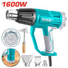 TOTAL TOOLS UTB16045 PISTOLA DE CALOR 50-450°C 300/450L/MIN 1600W CON ACCESORIOS 110V