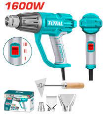 TOTAL TOOLS UTB16078 PISTOLA DE CALOR 50-550°C 300/450L/MIN 1600W CON 4 ACCESORIOS 110V/50/60HZ