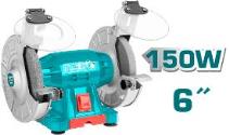 TOTAL TOOLS UTBG15015 ESMERIL DE BANCO 6″ (203MM) 150W 3450RPM 110V/60HZ CON PORTECTORES