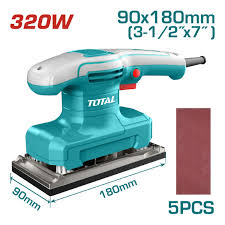 TOTAL TOOLS UTF1301836 LIJADORA ORBITAL 90X180MM 320W 14000RPM 110V/60HZ+5 HOJAS DE LIJA