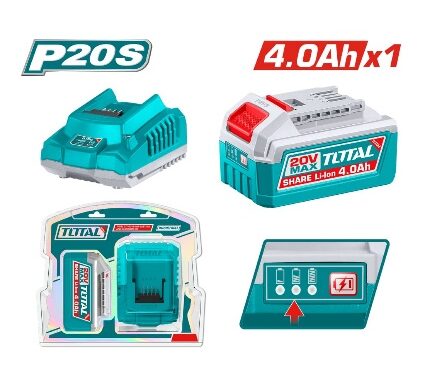TOTAL TOOLS UTFBCPK1012 KIT 1 BATERIA LITIO-ION 20V 4AH CON CARGADOR EN BLISTER