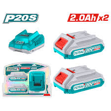 TOTAL TOOLS UTFBCPK1222 KIT DE CARGADOR Y 2 BATERIAS LITIO-ION 20V 2AH EN BLISTER