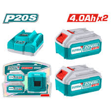 TOTAL TOOLS UTFBCPK1424 KIT DE 2 BATERIAS LITIO-ION 20V 4AH + CARGADOR EN BLISTER