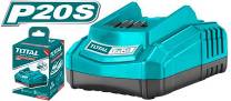 TOTAL TOOLS UTFCLI2001 CARGADOR DE BATERIA 20 V PARA BATERÍAS DE 2 Y 4 AH