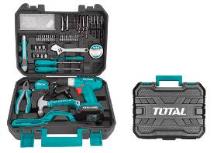 TOTAL TOOLS UTHKTHP11282 TALADRO INALAMBRICO BAT LITIO 12V 1.5A + 128 HERRAMIENTAS C/MALETIN (VER CODIGO 656312)
