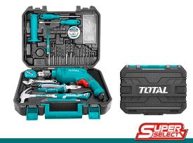 TOTAL TOOLS UTHKTHP1152 TALADRO PERCUTOR 1/2″ 680W 3000RPM 110V + JUEGO 115 HERRAMIENTAS (VER CODIGO 656312)