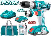 TOTAL TOOLS UTIDLI2002 TALADRO PERCUTOR 3/8″ BATERIA 20V 45NM + 2 BAT. LITIO-ION 2A + CARGADOR+50 ACC (VER CODIGO 656315)