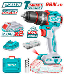 TOTAL TOOLS UTIDLI20668 TALADRO INALAMBRICO 1/2″ BAT 20V BL C/2 BAT LITIO 2AH + CARGADOR + ACCESORIOS