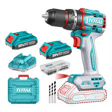 TOTAL TOOLS UTIDLI208687 TALADRO PERCUTOR 13MM (1/2″) BAT LI-ION 20V 86NM C/2 BAT 2AH + 47 ACCES Y 3 BROCAS SIN CARBONES