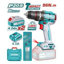 TOTAL TOOLS UTIDLI209686 TALADRO PERCUTOR 13MM (1/2″) BAT LI-ION 20V 96NM C/2BAT 4AH+CARG+ACCES