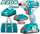 TOTAL TOOLS UTIRLI2002 ATORNILLADOR DE IMPACTO A BAT. 20V 170NM 3300BPM +2 BAT.LITIO 2A+CARG+BOLSO (VER CODIGO 656323)