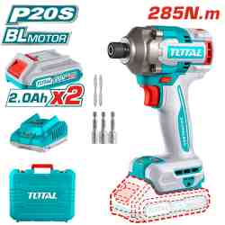 TOTAL TOOLS UTIRLI2028 LLAVE DE IMPACTO 1/4″ 20V C/2 BAT LITIO-ION 2AH + 5 ACCESORIOS + ESTUCHE