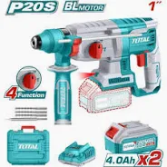 TOTAL TOOLS UTRHLI212282 ROTOMARTILLO SDS-PLUS 22MM BAT 20V 2J 5400BPM 2 BAT LITIO 4AH+CARG+ ACCESORIOS