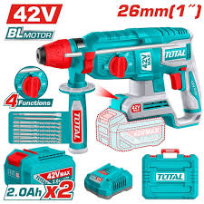 TOTAL TOOLS UTRHLI422682 ROTOMARTILLO SDS-PLUS 26MM BAT 42V 2.5J 5000BPM 2 BAT LITIO 2AH+CARG+ ACCESORIOS