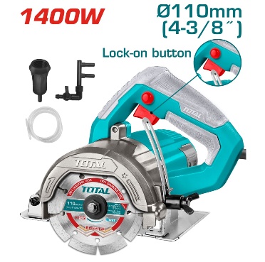 TOTAL TOOLS UTS3141106 CORTADORA DE MARMOL 4-3/8″ 1300RPM 1400W 110V/60HZ CON DISCO
